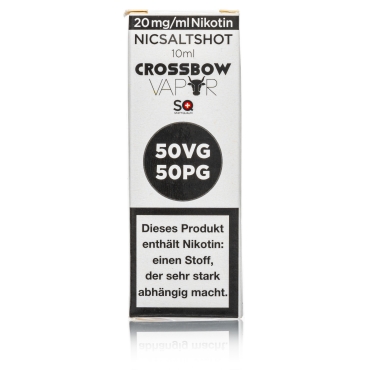 Crossbow Vapor - Nikotin Salz Shot 20mg/ml 10ml 50/50