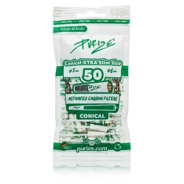 Purize - Conical Aktivkohlefilter Weiss (50 Stück)