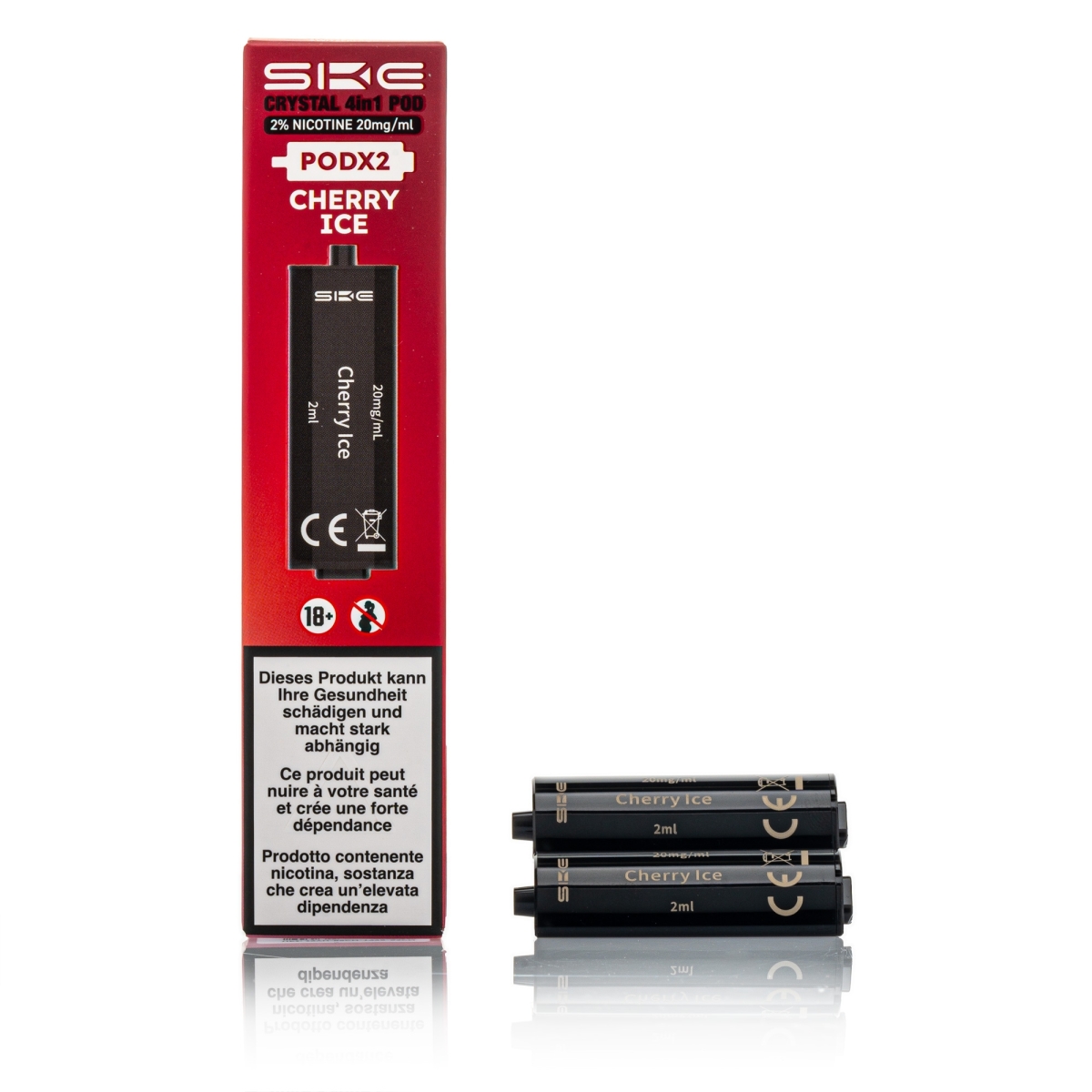SKE Crystal - 4 in 1 Pod 2 Stück - Cherry ICE 20mg