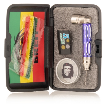 Metall-Purpfeife Set Breit im Etui