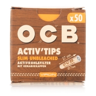 OCB Filter Slim Activ Tips Unbleached Aktivkohle 7mm
