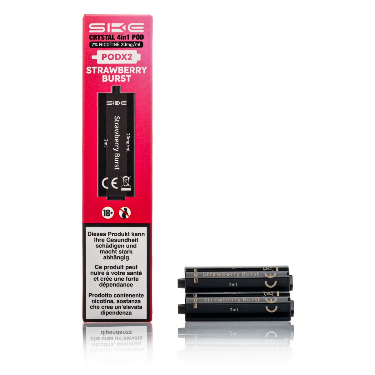 SKE Crystal - 4 in 1 Pod 2 Stück - Strawberry Burst 20mg