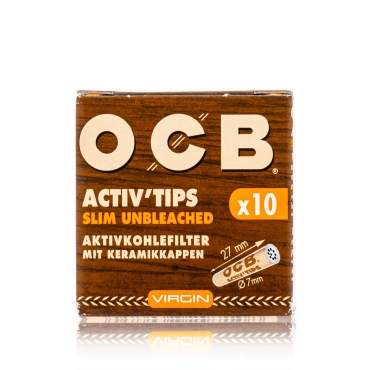OCB Filter Slim Activ Tips Unbleached Aktivkohle 7mm