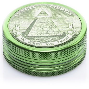 Black Leaf - Mühle 2-teilig In Weed We Trust Illuminati