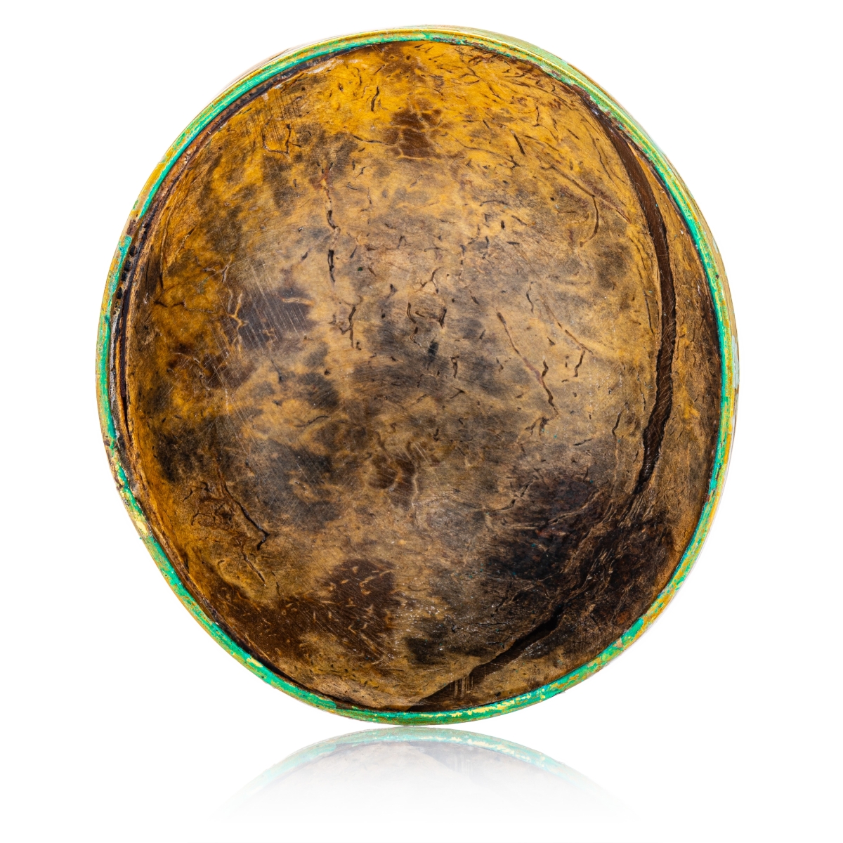 Bröselschale Kokos mit Messingrand D: ca. 80-90mm