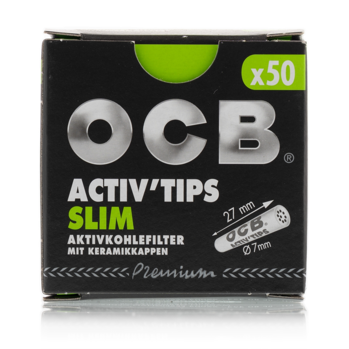 OCB Filter Slim Activ Tips Aktivkohle 7mm 50 Stk.