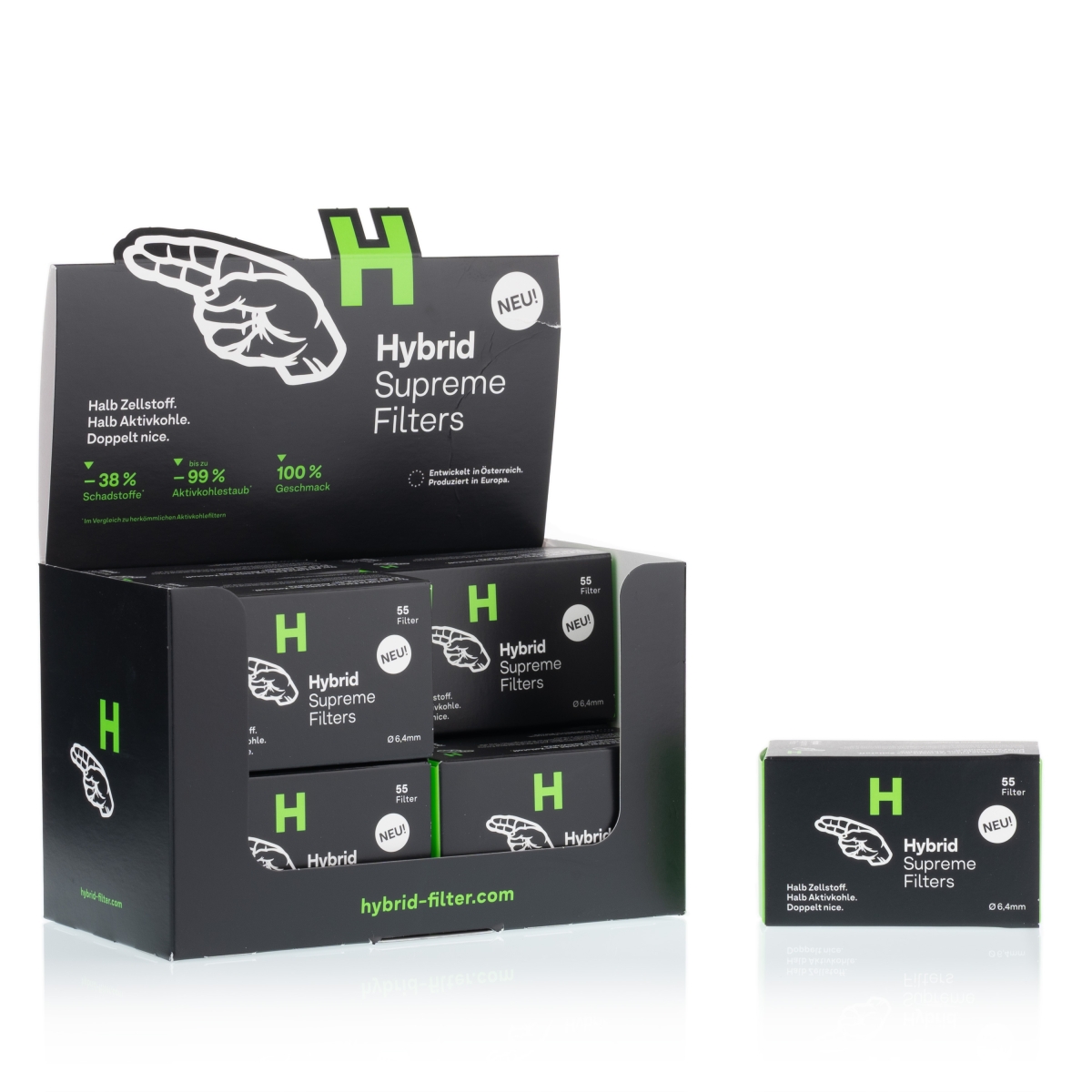 Hybrid Supreme Aktivkohlefilter - 6.4mm Box (8 x 55 Stk.)