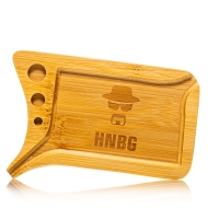 Heisenberg Rolling Tray aus Bambus mit Einfüll-Tülle