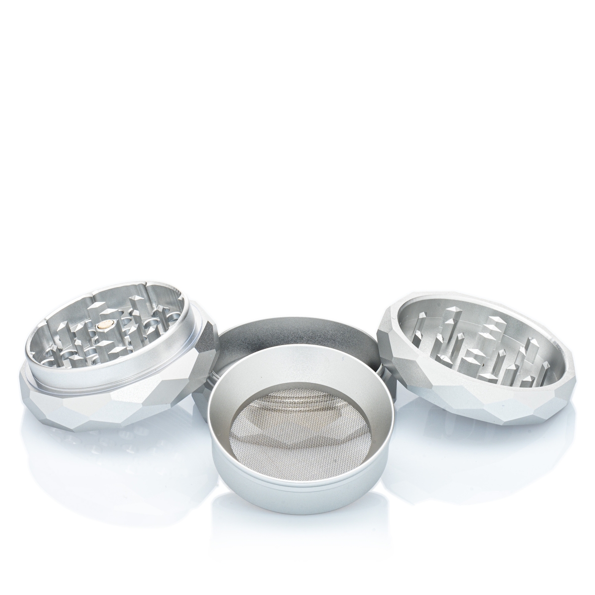 NV - Pyramid Grinder - 4-teilig D:63mm - Silber