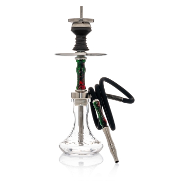 INVI - Vertex Handcut Edelstahl Shisha - Grün / Rot