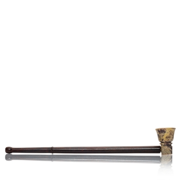 Pfeife mit Stein Bowl und Holzmundstück - 33cm
