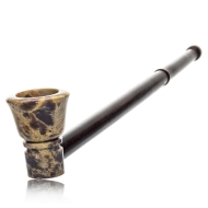 Pfeife mit Stein Bowl und Holzmundstück - 33cm