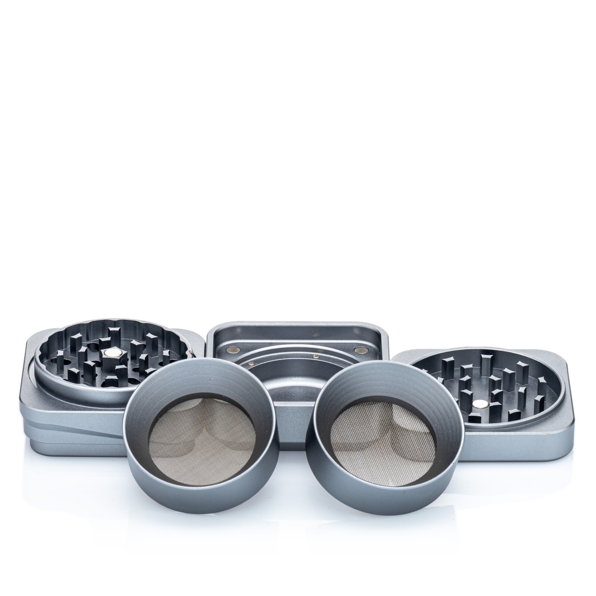 Steezy 4+1 Grinder - 63mm - Cool Silver