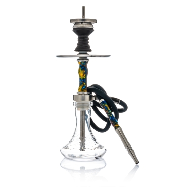 INVI - Vertex Handcut Edelstahl Shisha - Blau / Gelb / Lila
