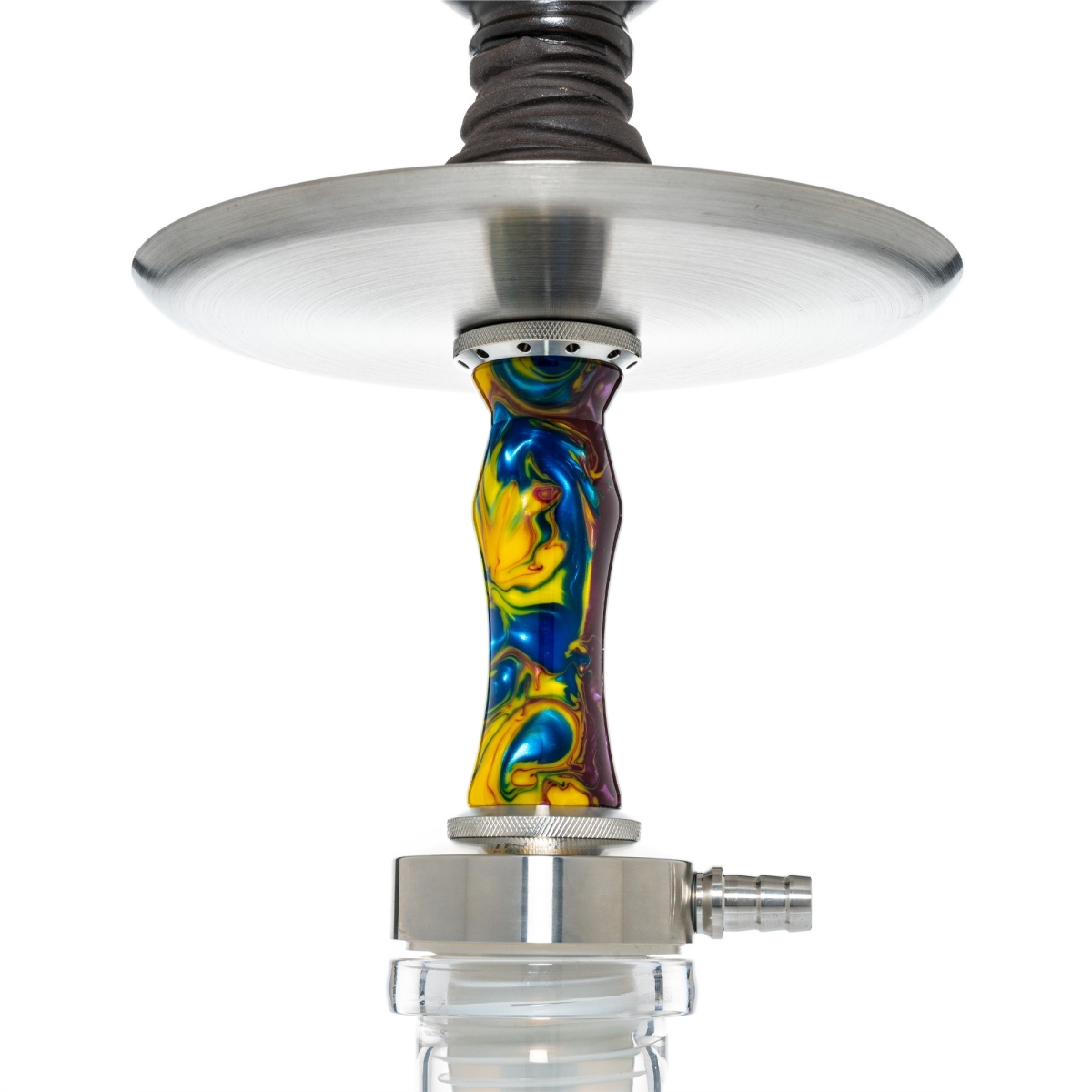 INVI - Vertex Handcut Edelstahl Shisha - Blau / Gelb / Lila