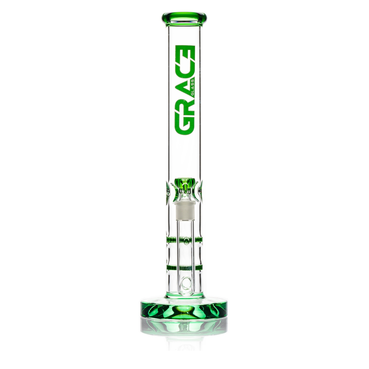 Grace Glass HAMMER Series | Green Parallel tubes