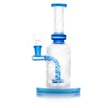 Etched Double Dragon Bong - 23cm / 14mm F Colors Vary