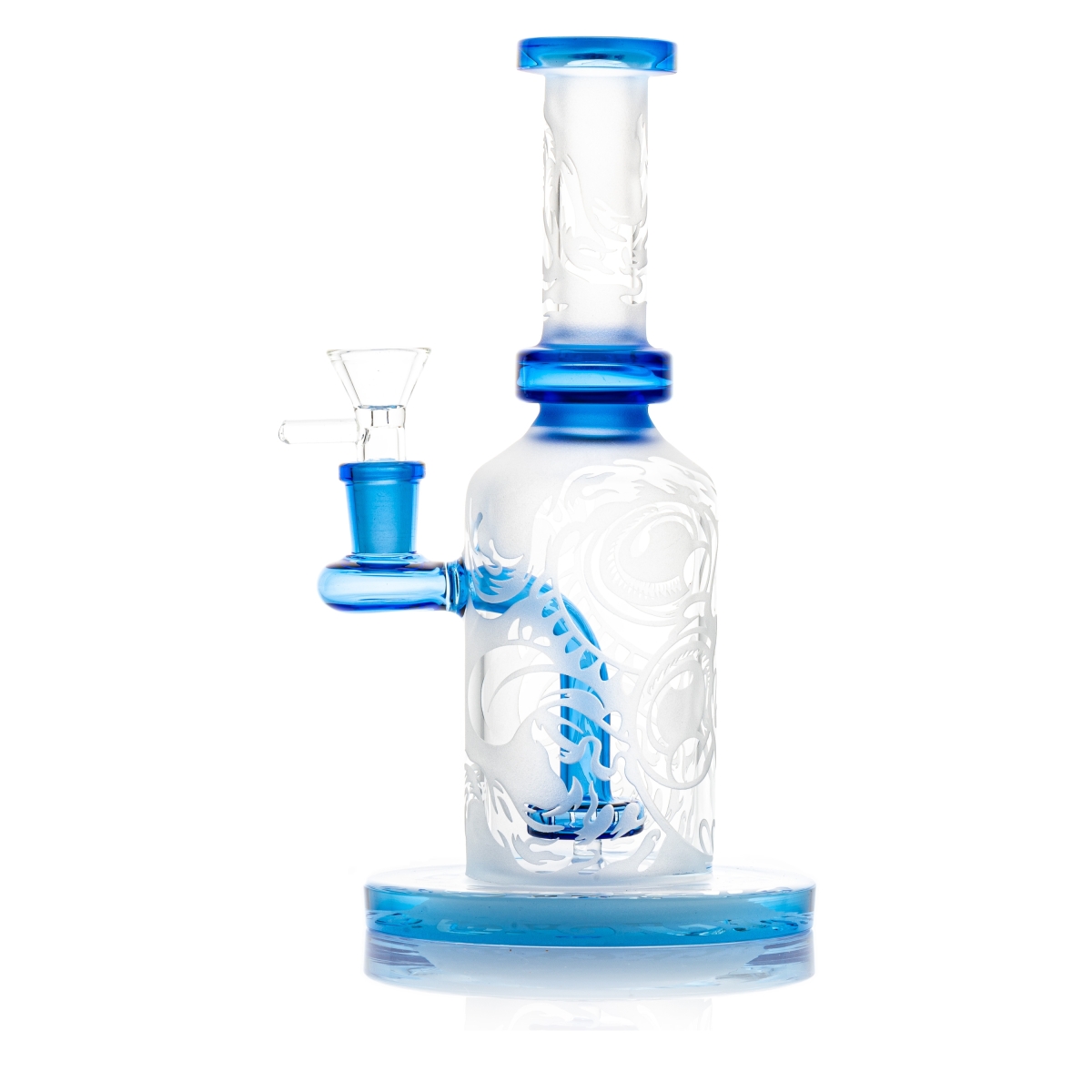 Etched Double Dragon Bong - 23cm / 14mm F Colors Vary