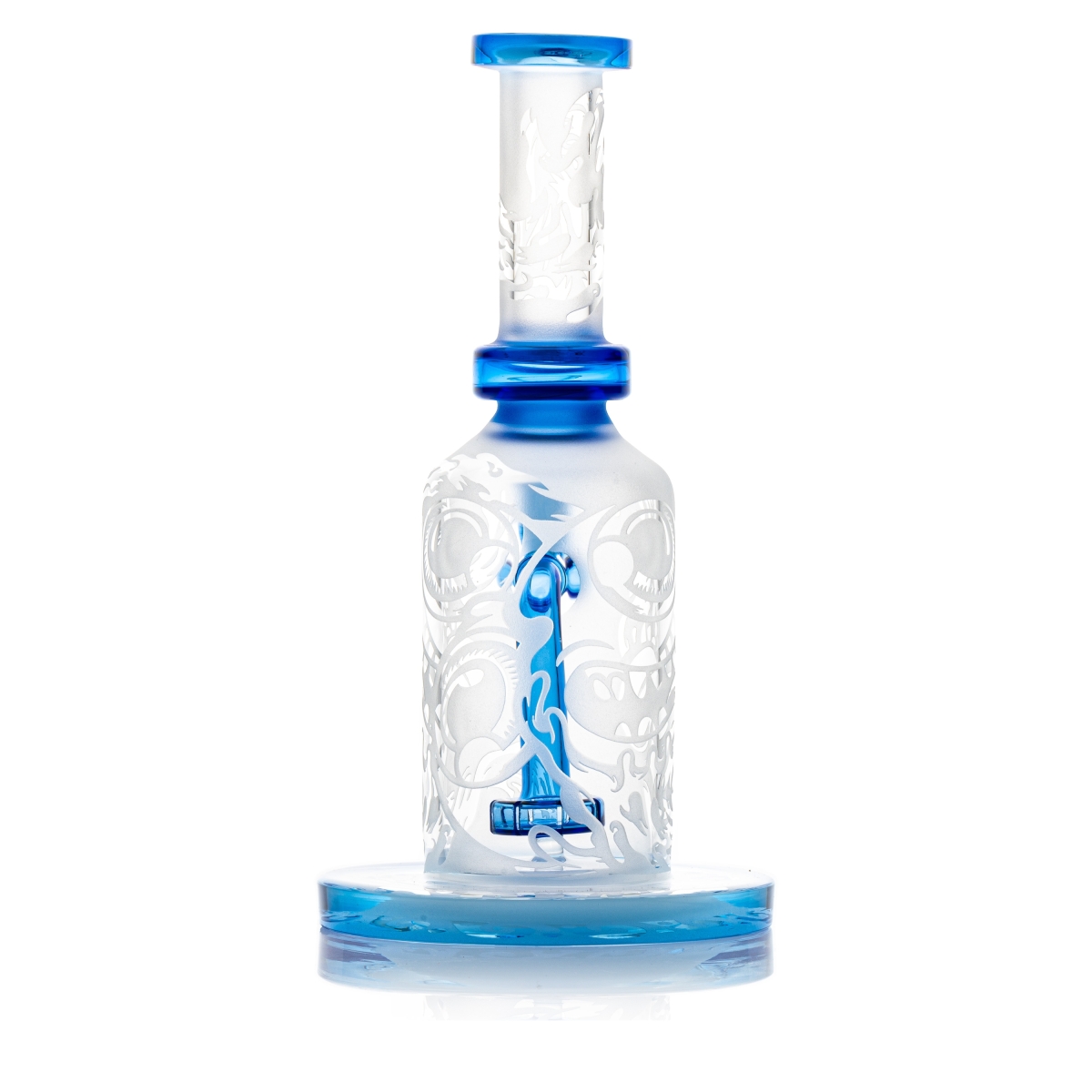 Etched Double Dragon Bong - 23cm / 14mm F Colors Vary