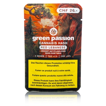 Green Passion CBD Hash - Red Lebanese - 5g