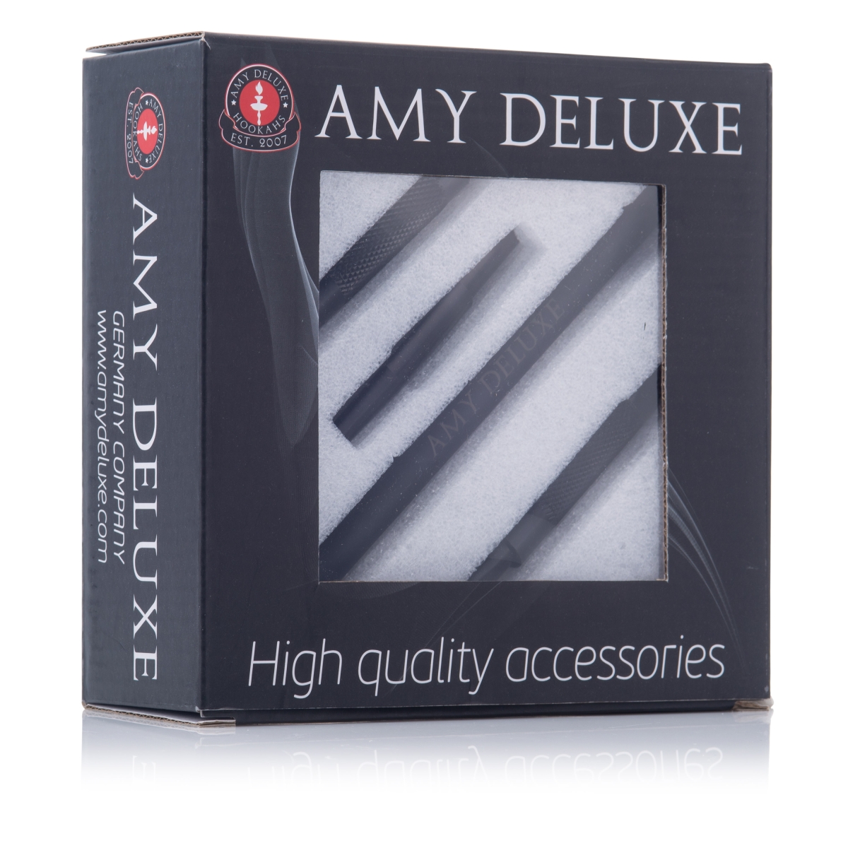 Amy Deluxe Alu-Mundstück mit Silikonschlauch in Box Schwarz Matt