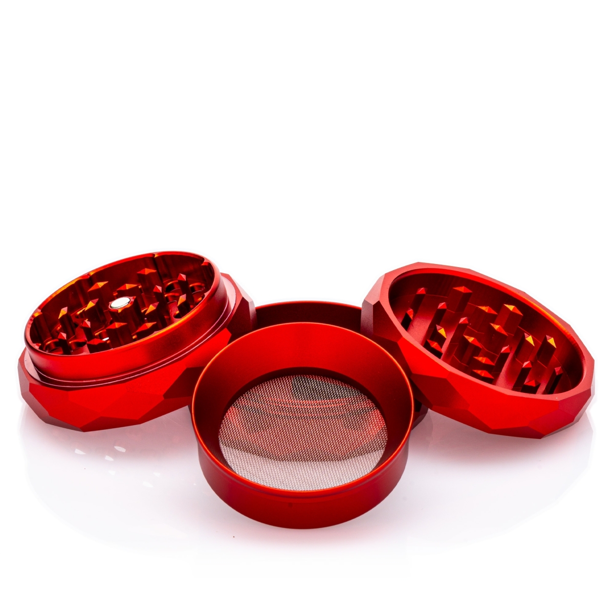 NV - Pyramid Grinder - 4-teilig D:63mm - Rot