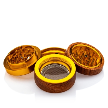 Black Leaf  - Alu-/Holzgrinder 4-teilig