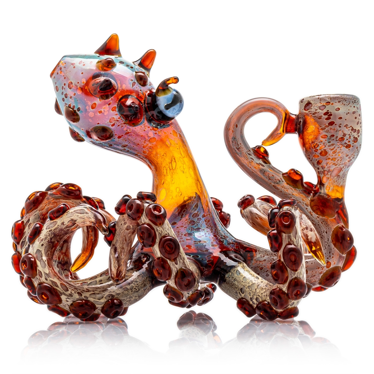 Glasbong Oktopus - rot