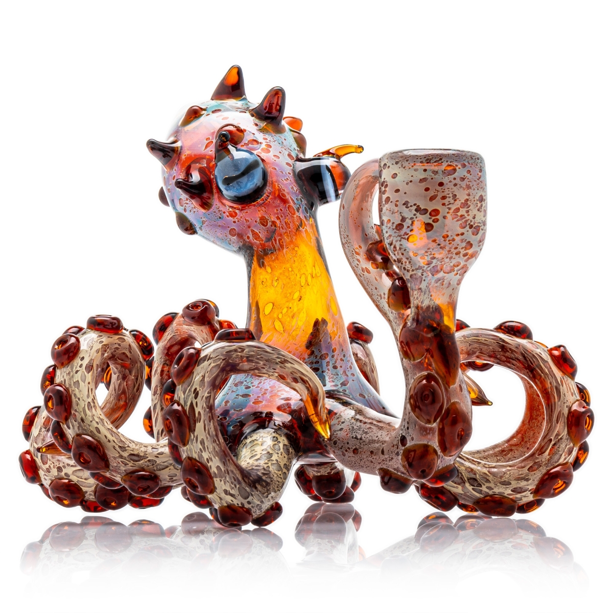 Glasbong Oktopus - rot