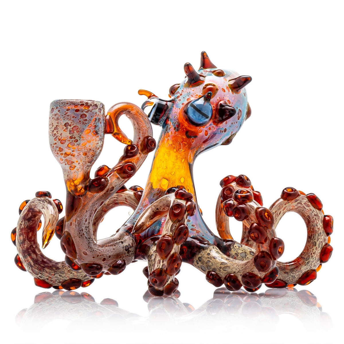 Glasbong Oktopus - rot