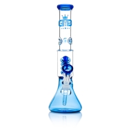 Grace Glass | Small Boy Blue Beaker Spiral perc Bong