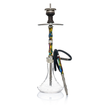 INVI - Recursion Handcut Edelstahl Shisha - Blau / Gelb / Lila
