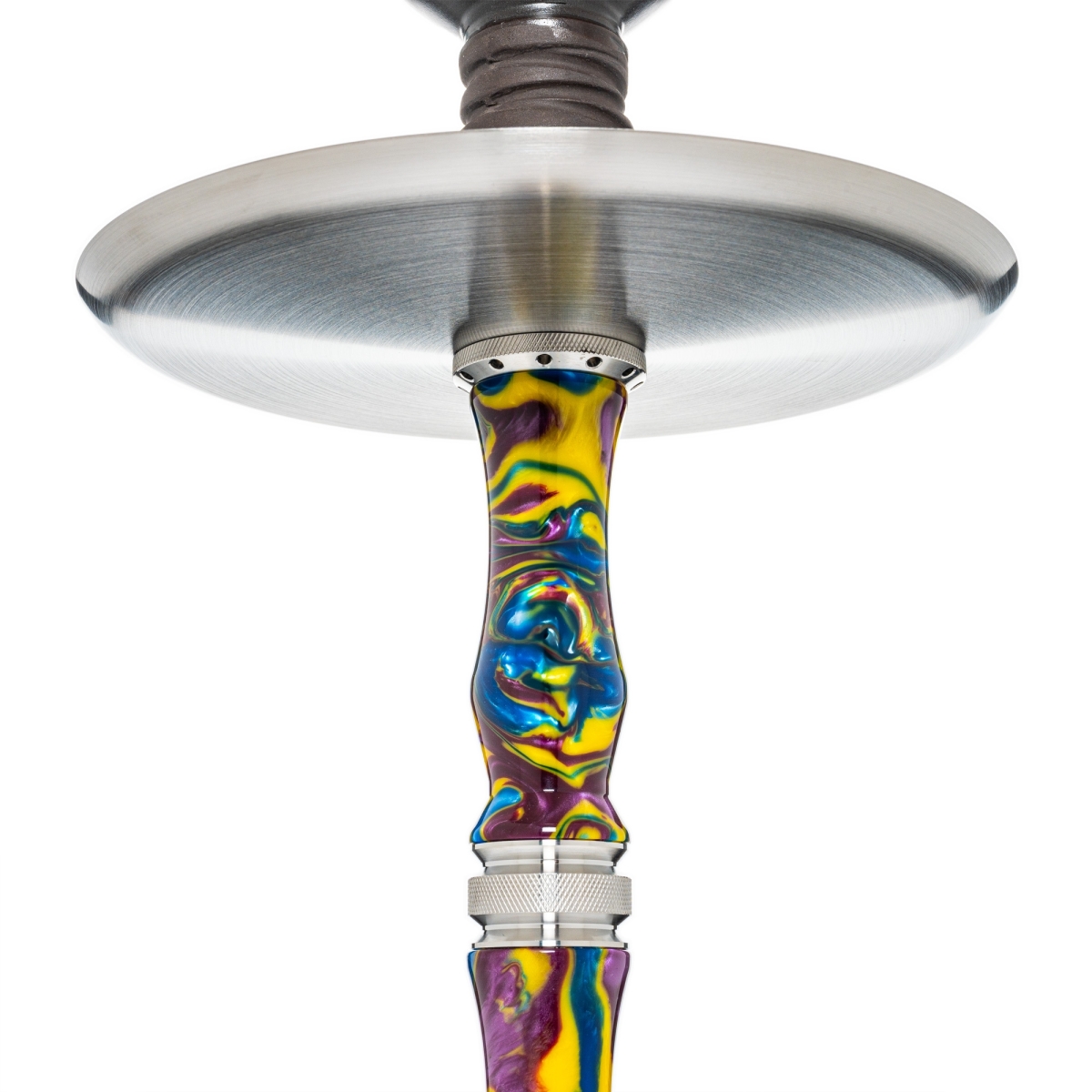 INVI - Recursion Handcut Edelstahl Shisha - Blau / Gelb / Lila