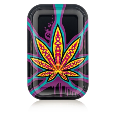 Rolling Tray Neon Leaves