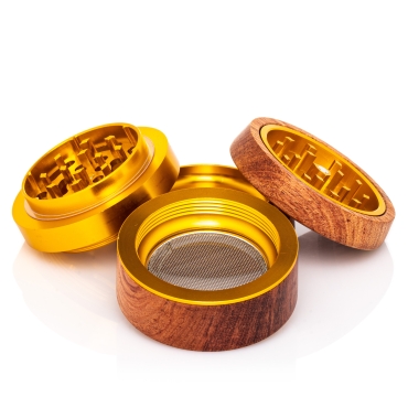 Black Leaf  - THC Alu-/Holzgrinder 4-teilig