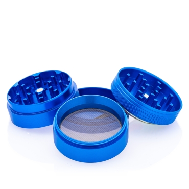Black Leaf Mandala Alu-Grinder 4-teilig blau