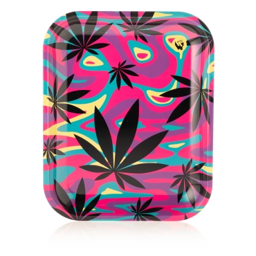Rolling Tray Neon Leaves 2