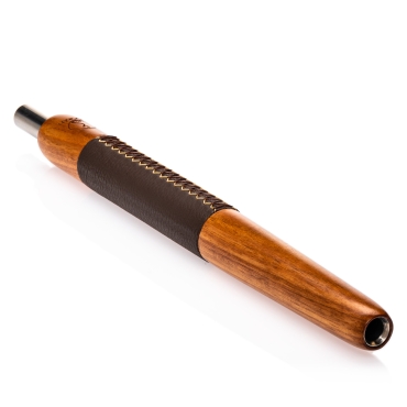 Wookah Wooden Mundstück Walnut Brown Leather