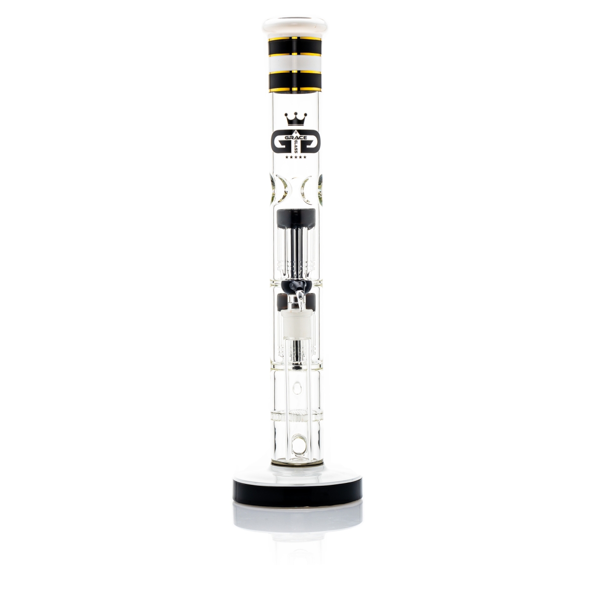 Grace Glass | Tower Black Barrel Tree arm perc Bong
