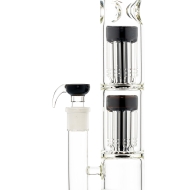 Grace Glass | Tower Black Barrel Tree arm perc Bong