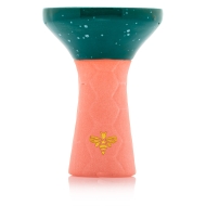 Bee Hookah Phunnel Pink - Half Glazed Dark Green White