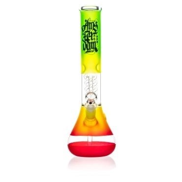 Bong Glass Amsterdam - H: 37cm - D: 50mm - SG: 18.8mm - ice noches Green/Yellow/Red