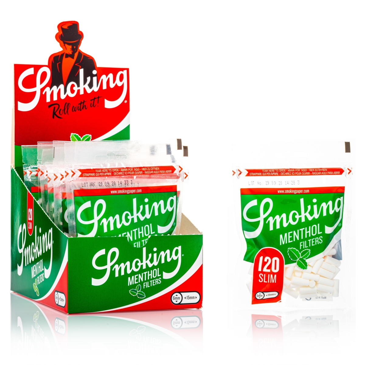 Smoking Slim Watte-Filter Menthol Box