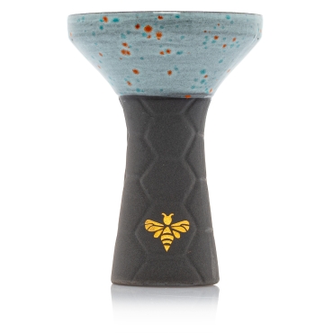 Bee Hookah Phunnel Black - Half Glazed White Orange Blue