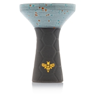 Bee Hookah Phunnel Black - Half Glazed White Orange Blue