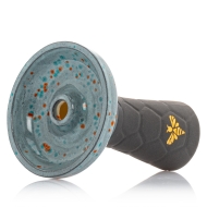 Bee Hookah Phunnel Black - Half Glazed White Orange Blue