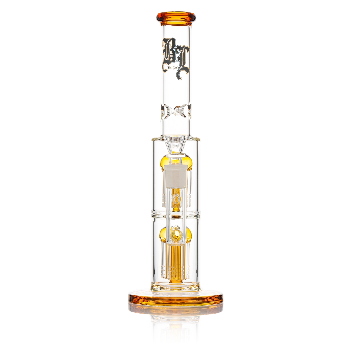 Black Leaf Icebong 2x 8-Arm Baumperkolator amber H 355mm D: 60/39mm NS 19 WS 4mm