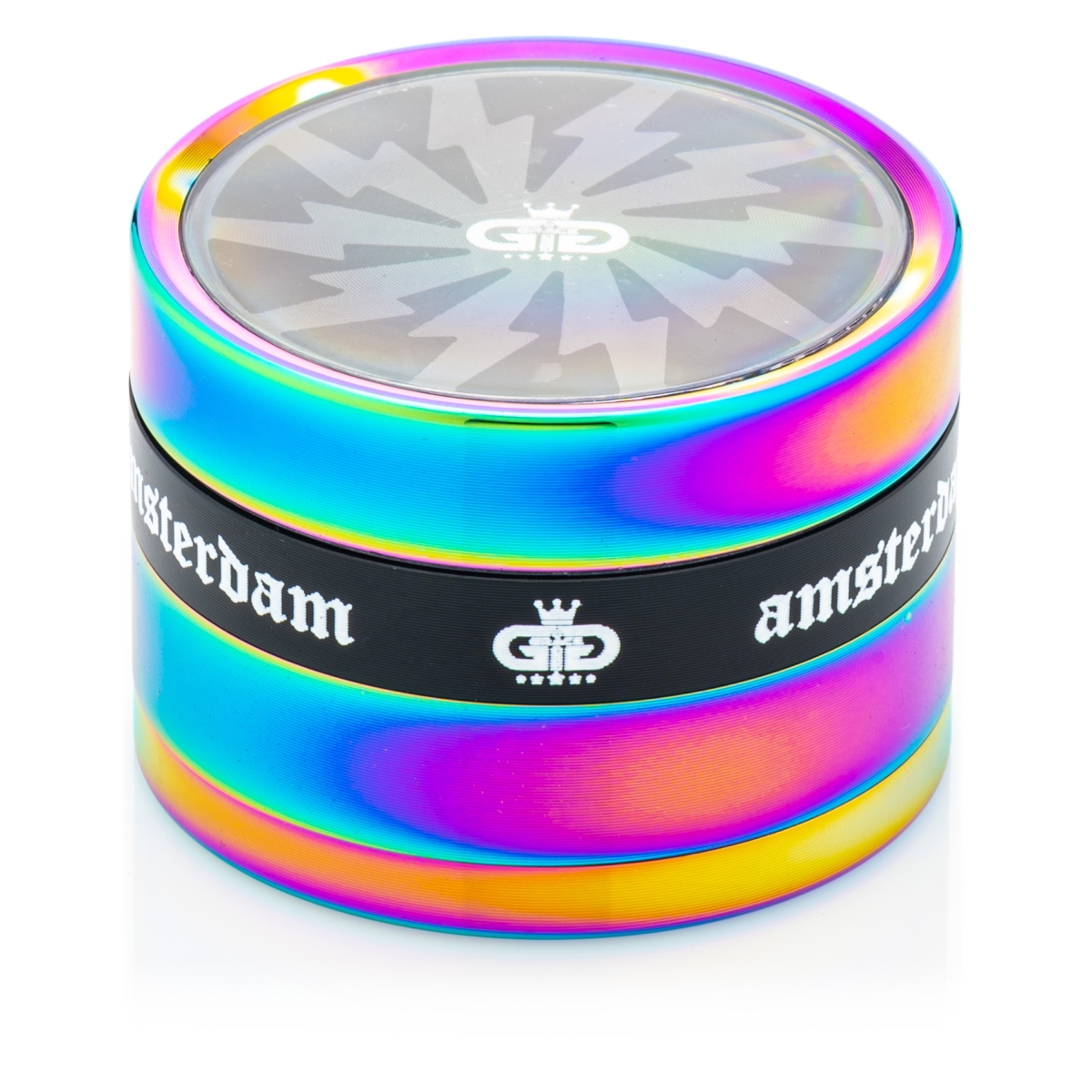 Grace Glass Amsterdam | Grinders - 4part - D:63mm - crank and window - rainbow