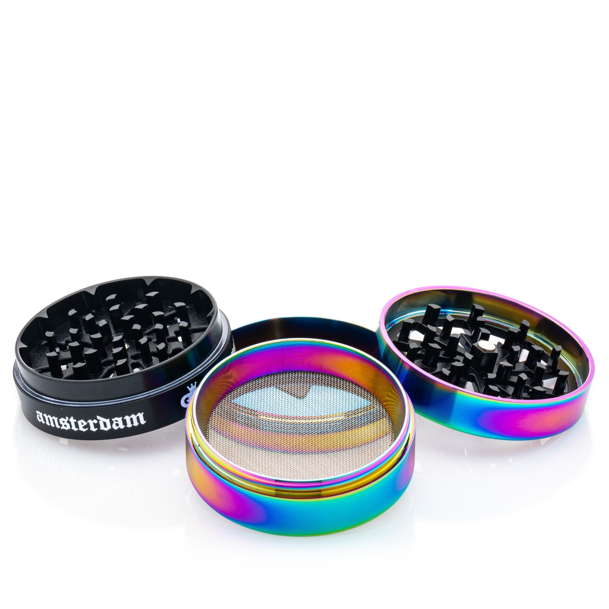 Grace Glass Amsterdam | Grinders - 4part - D:63mm - crank and window - rainbow